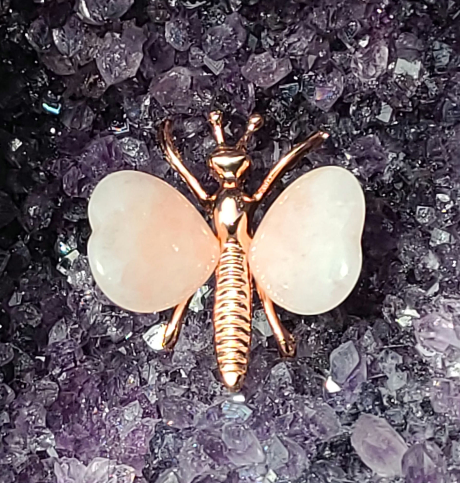 Rose Quartz Dragonfly 