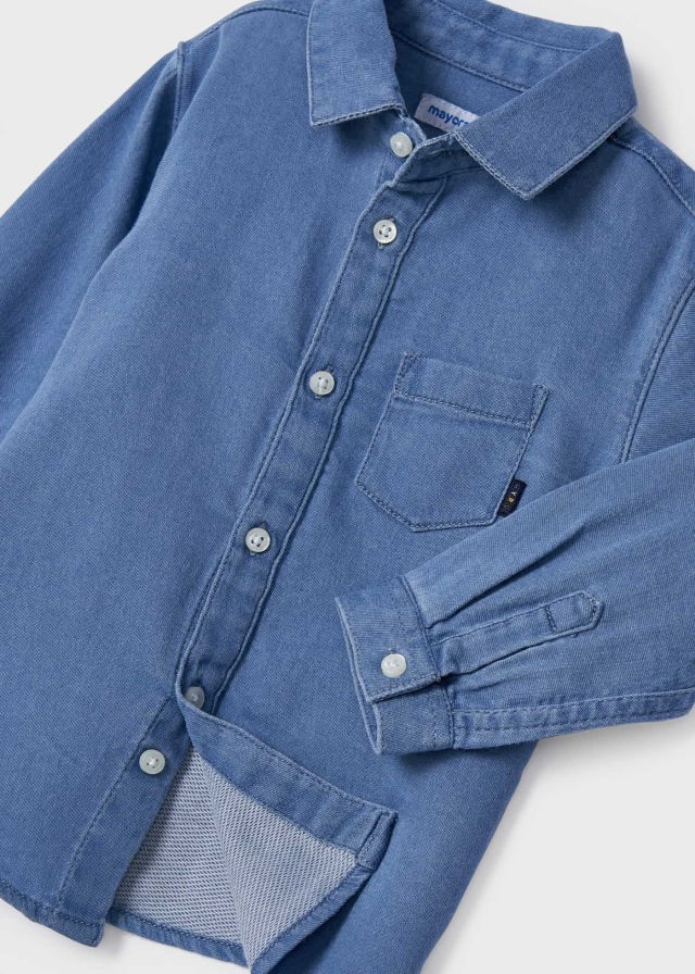 Miniatura: Camicia manica lunga jeans neonato ECOFRIENDS