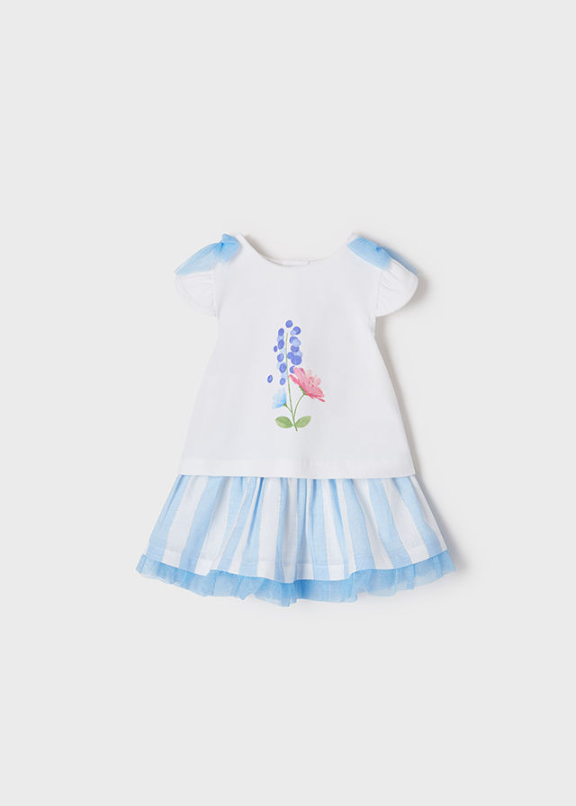Completo gonna righe neonata