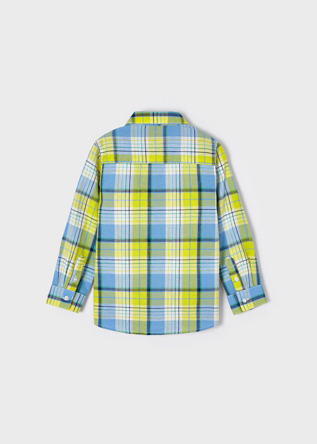 Miniatura: Camicia manica lunga lino quadri bambino