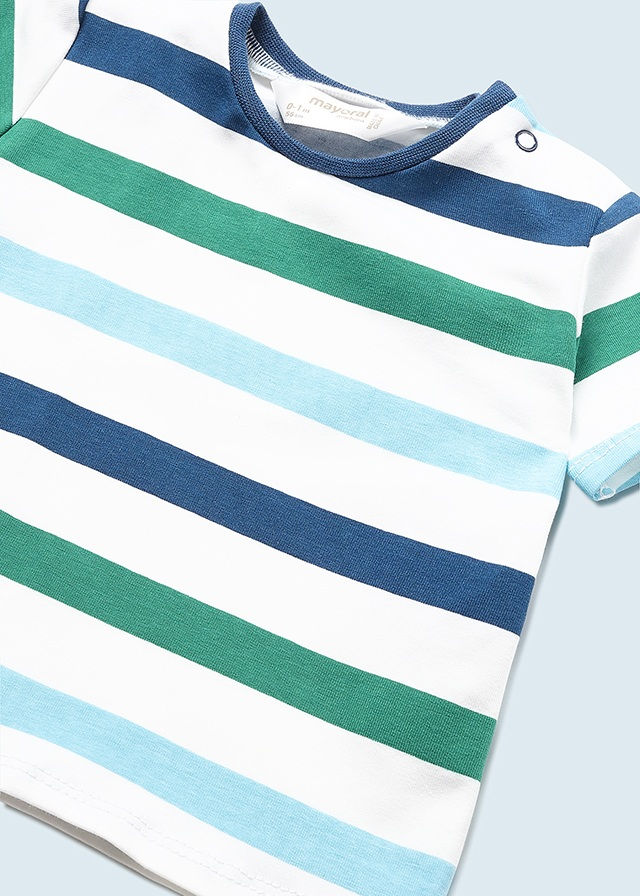 Miniatura: Completo salopette jeans in cotone neonato