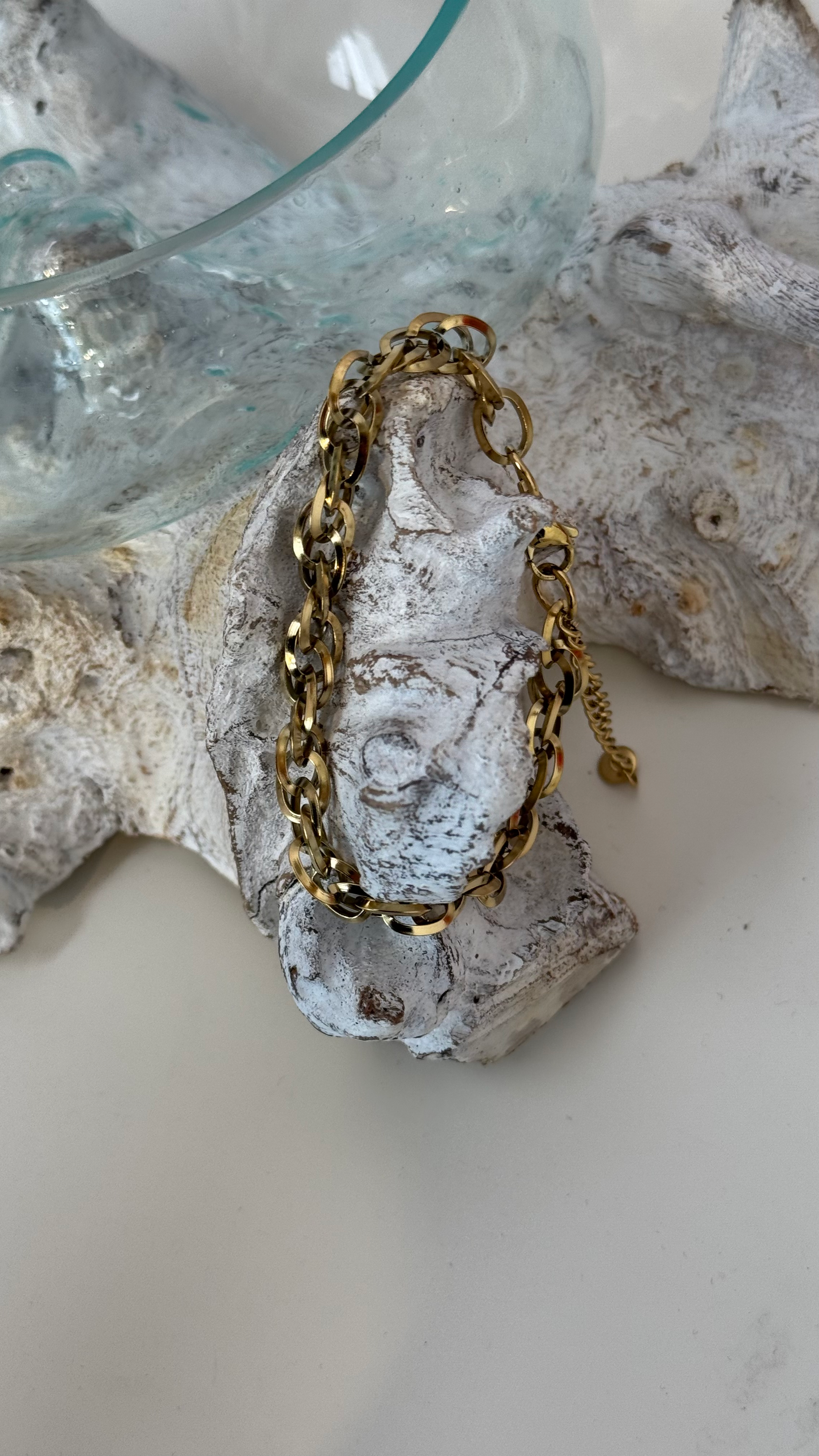 Bracciale in acciaio inossidabili color oro 