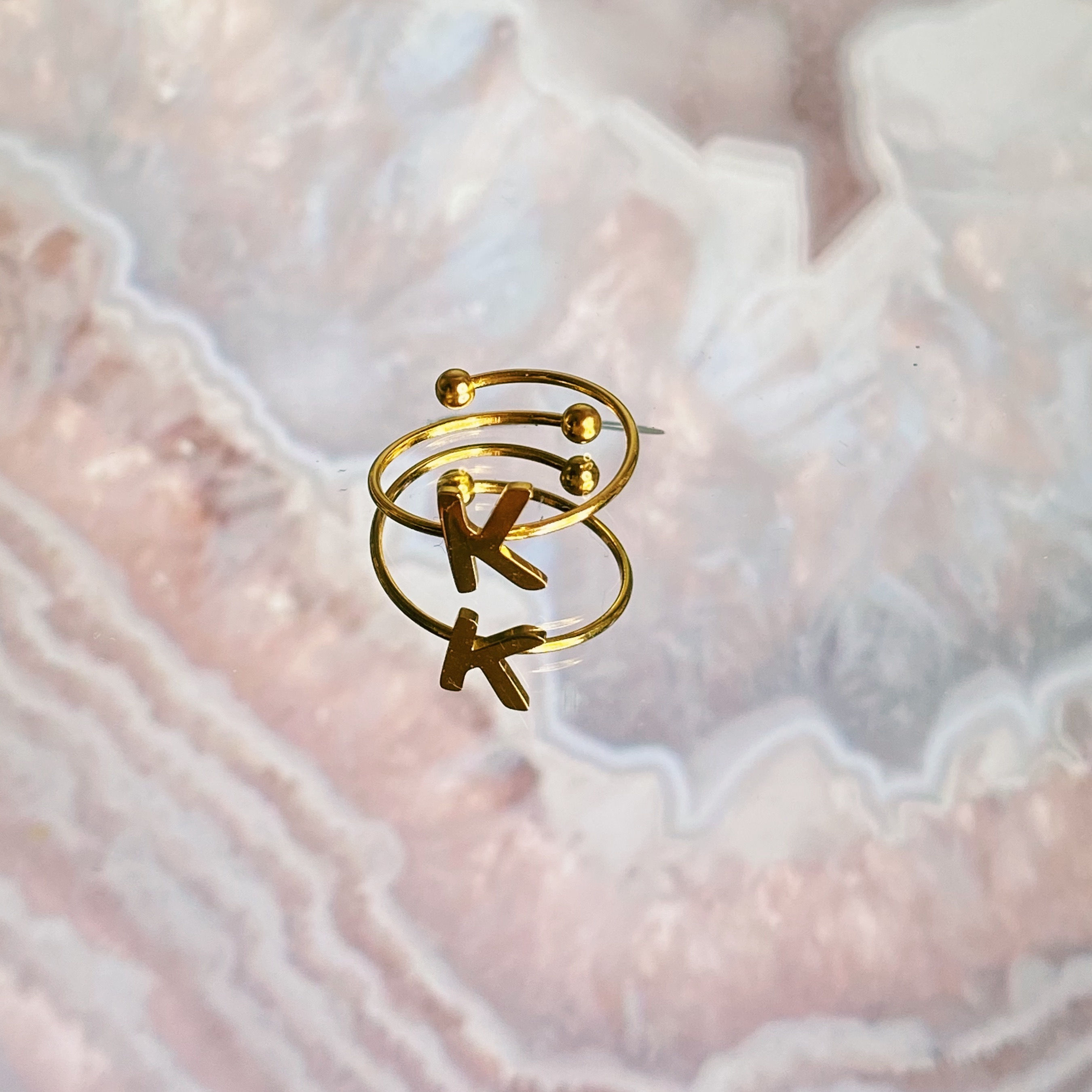 Anello con iniziale - K