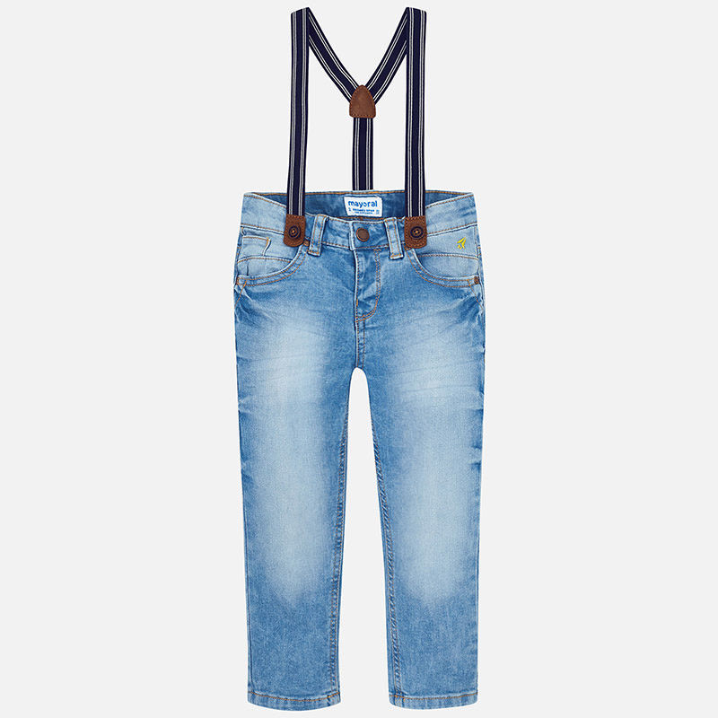 Miniatura: Pantalone jeans con bretelle bambino