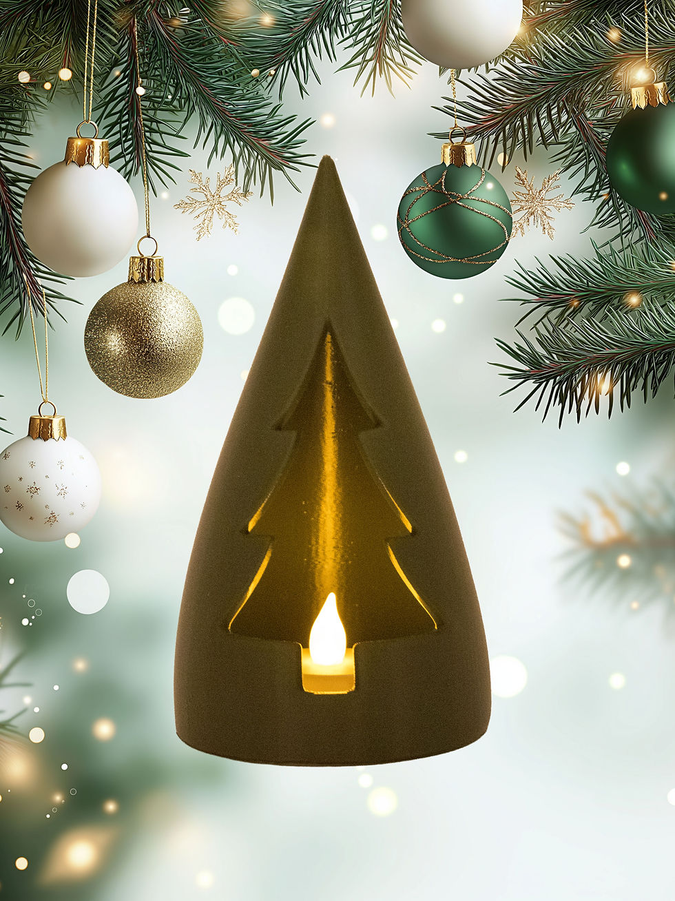 Thumbnail: Kerstlantaarn 15cm hoog