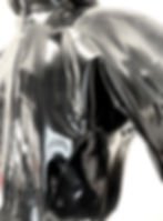 Thumbnail: drone latex hooded jacket close up