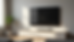 Eye-level view of a wall-mounted flat-screen TV in a modern living room