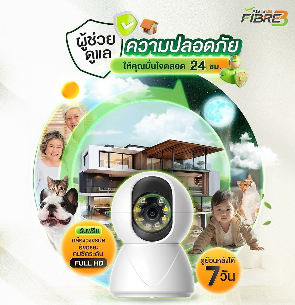 โปรเน็ตบ้าน AIS Fibre พร้อมกล้องวงจรปิด Clod IP Camera