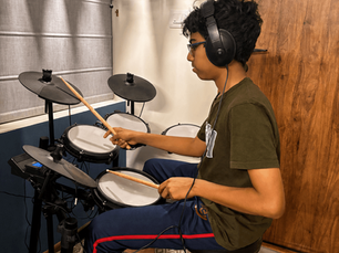 Atharv playing drums trill route drum student