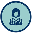 icon of health care worker wearing a stethoscope