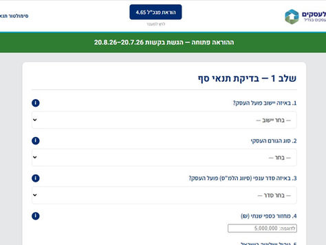 הוראת מנכ"ל 4.65 – סימולטור מענק להאצה עסקית לעסקים בצמודי הגדר