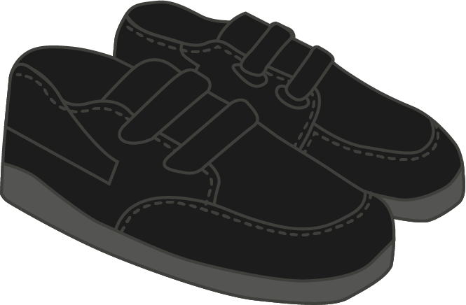 Hand drawn black laced shoes