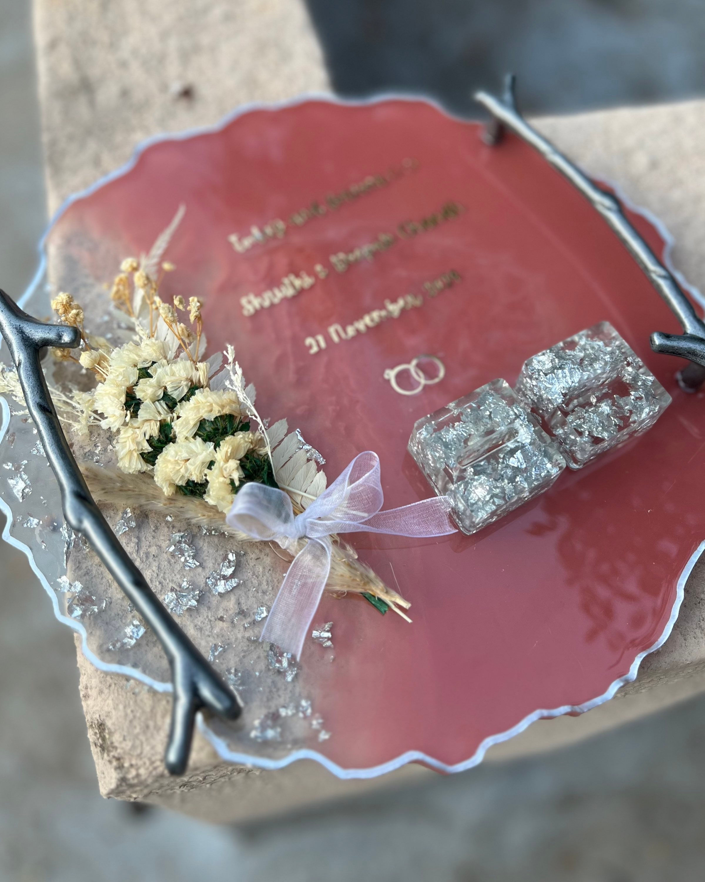 Resin Engagement Ring Platter 10 inch