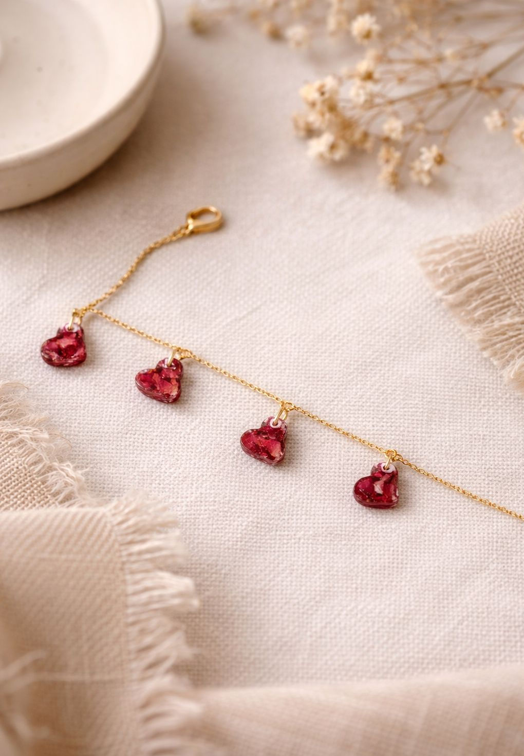 Heart Shaped Rose preserved Bracelet