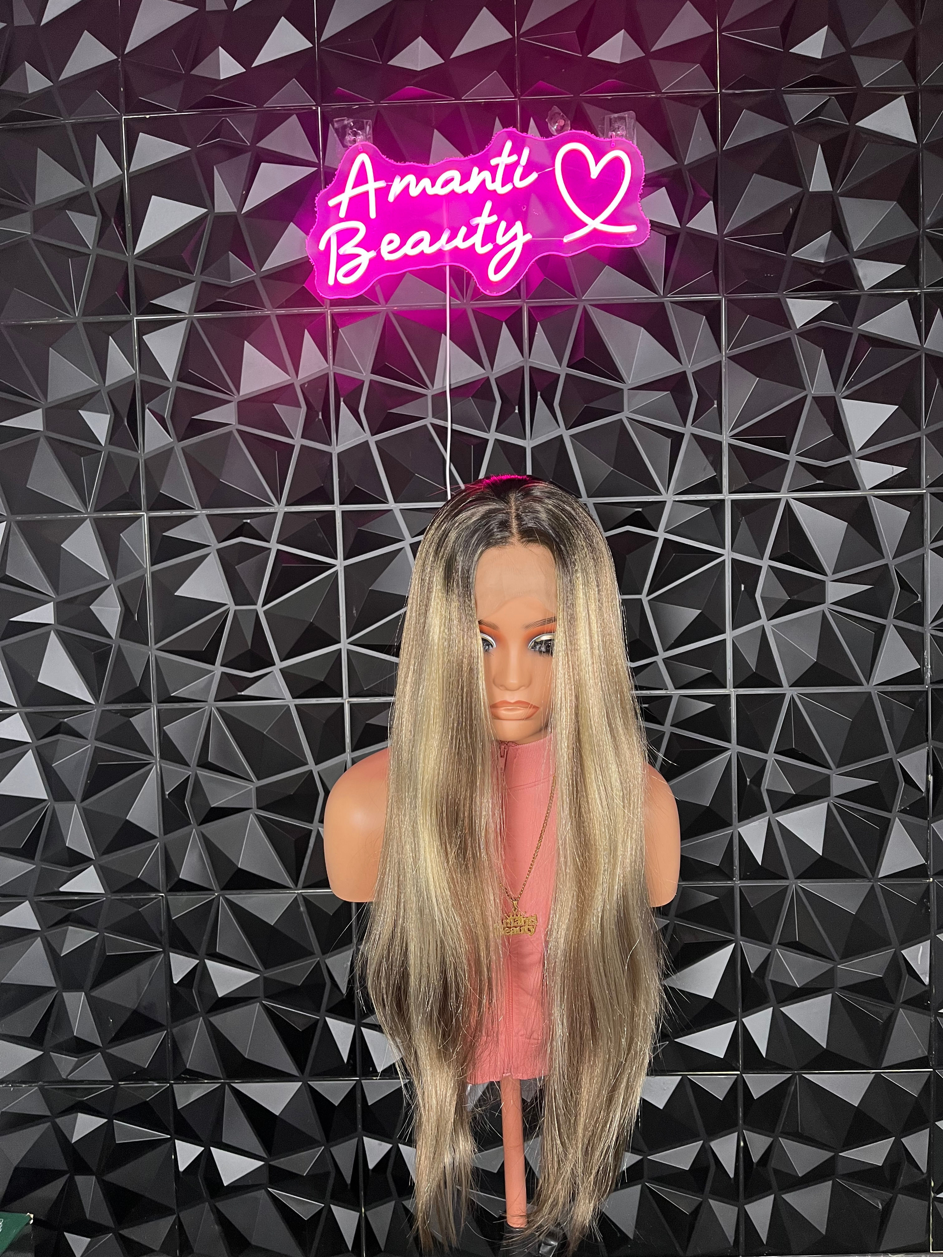 Premium synthetic Blonde and Black Highlights