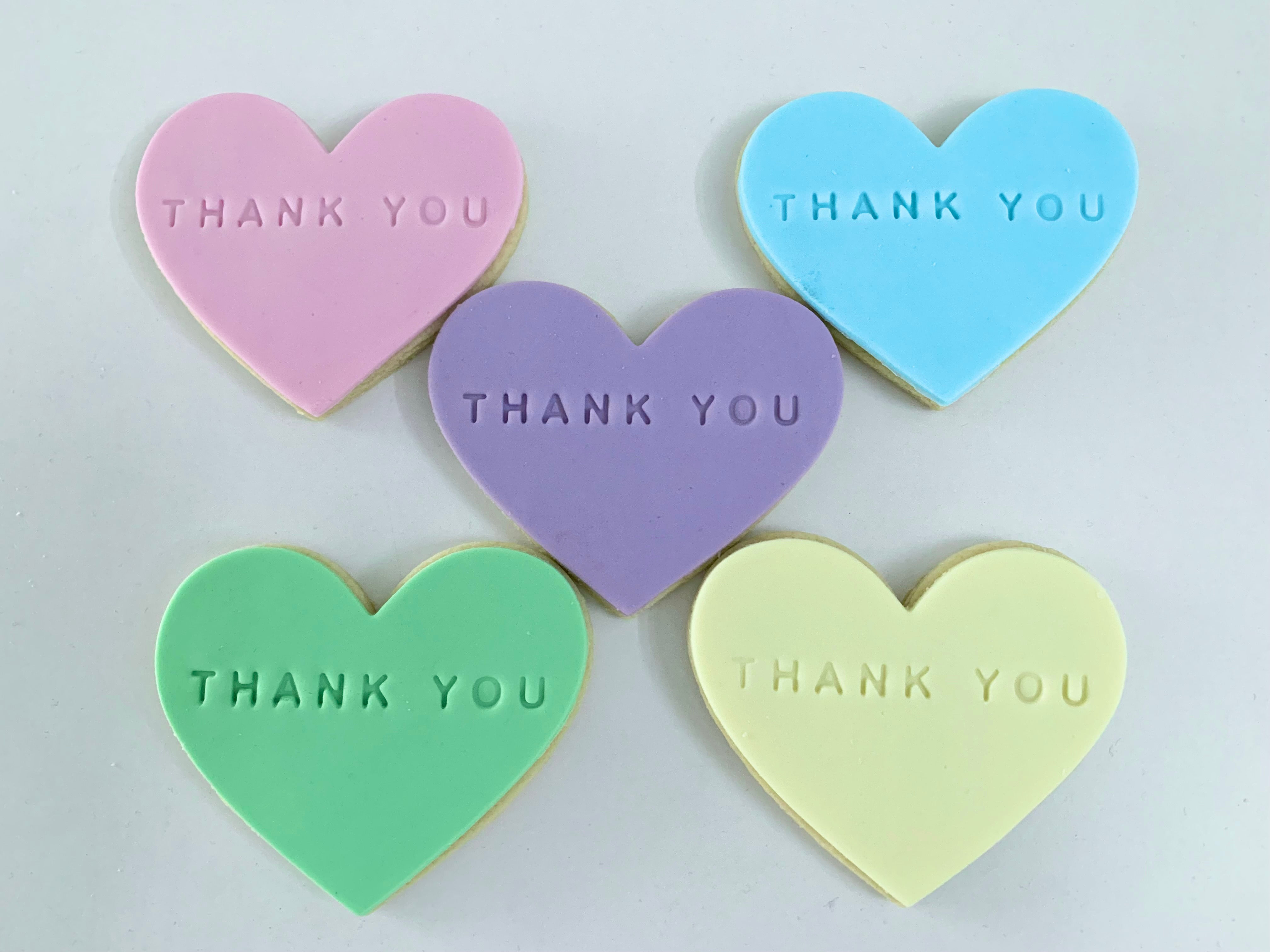 Heart Cookies with Stamped Message