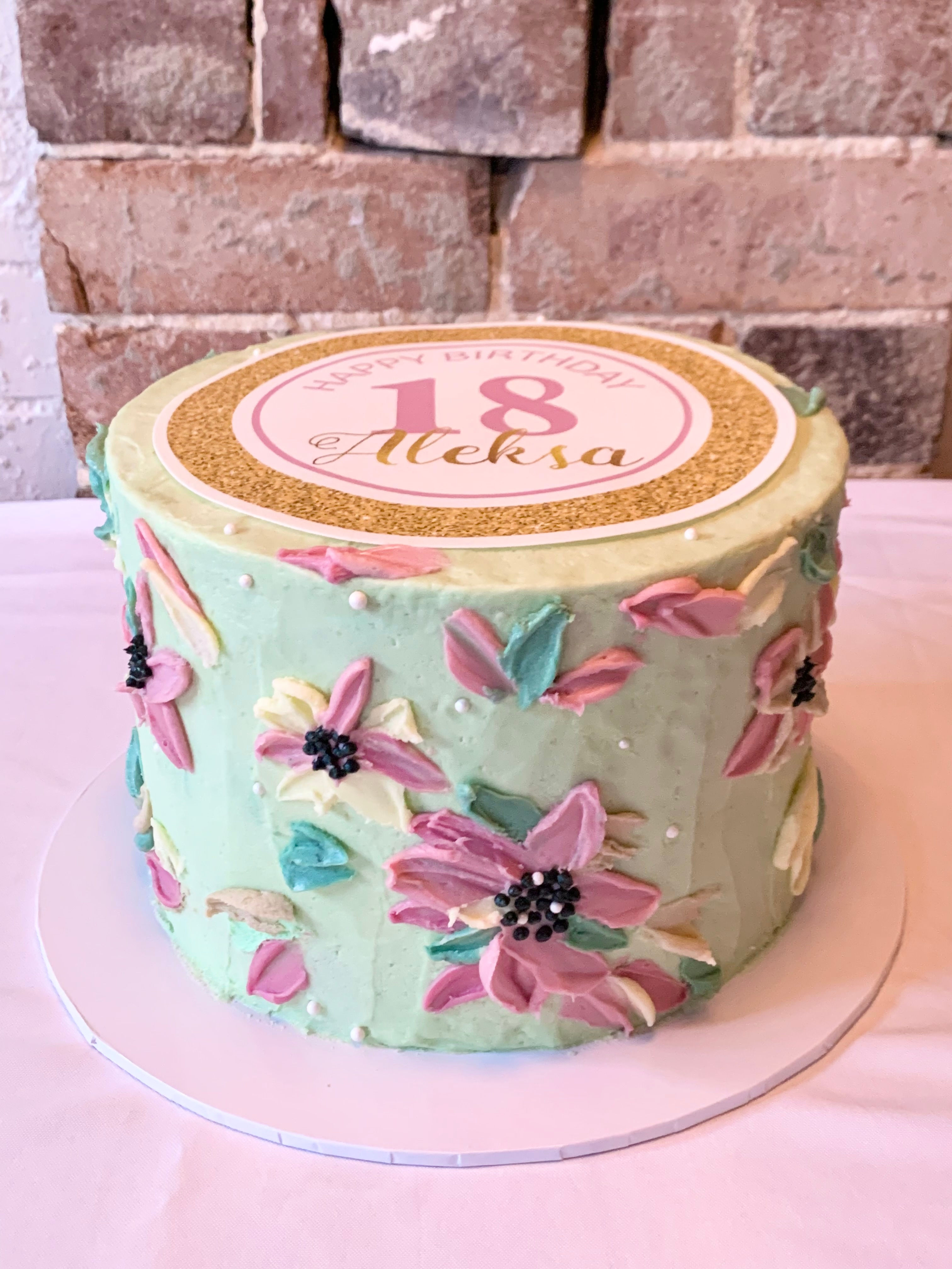 Birthday Buttercream Palette Flowers Cake