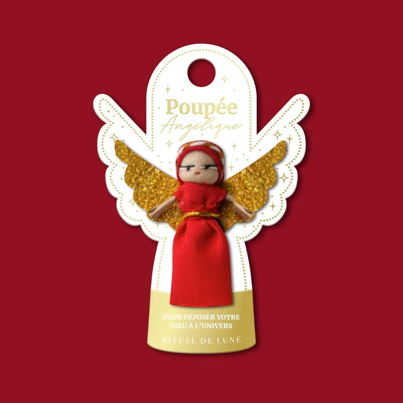 Poupée Angélique – Votre Gardienne de Rêves - rouge et or