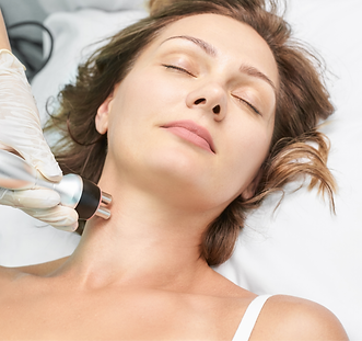 Dermatology skin care facial therapy. Medical spa anto wrinkles procedure. Woman face reju
