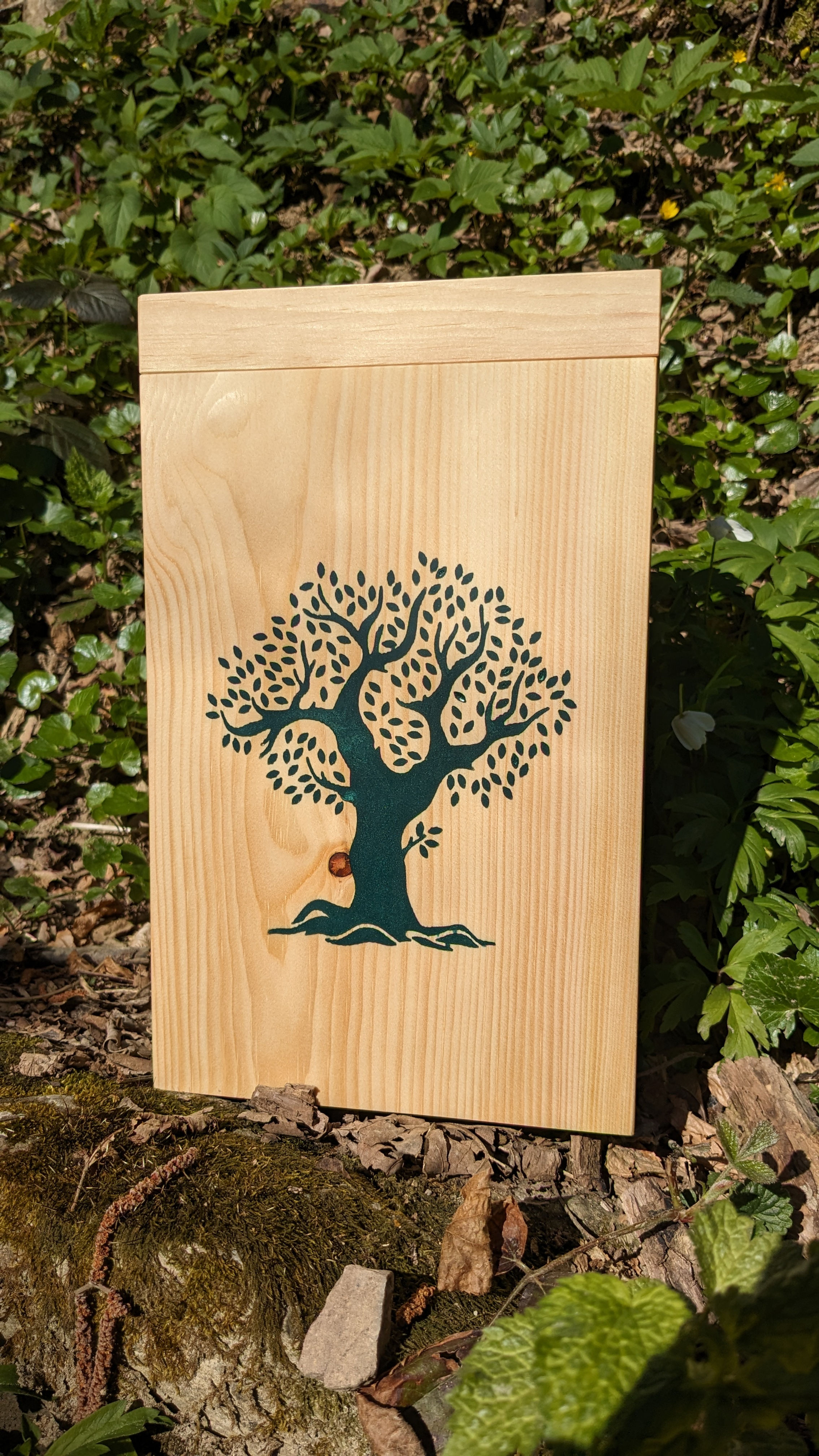 Urne Arvenholz mit Lebensbaum