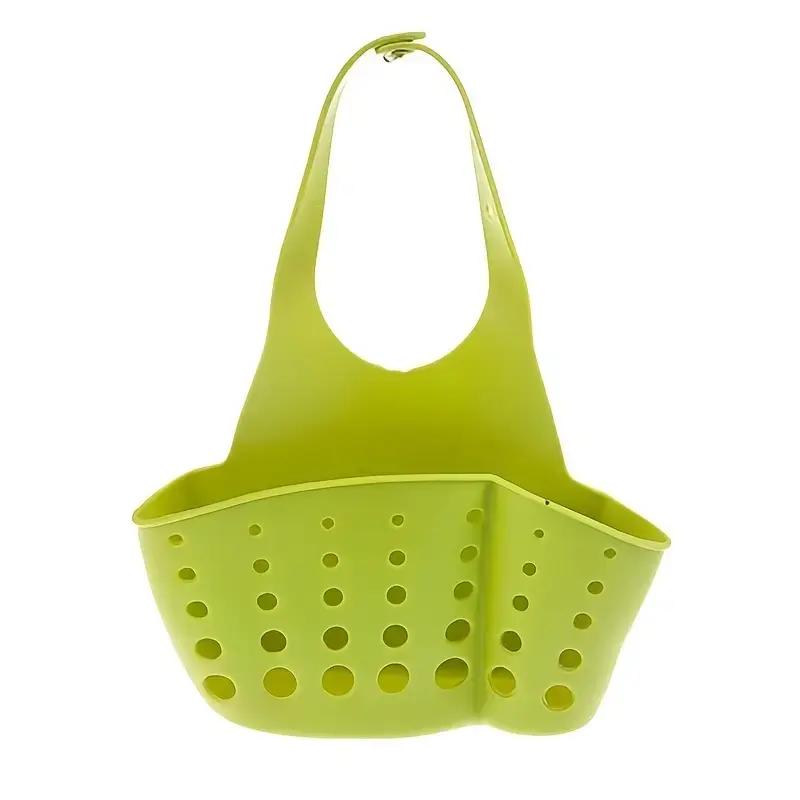 Thumbnail: Green silicone sink caddy with drainage holes and strap