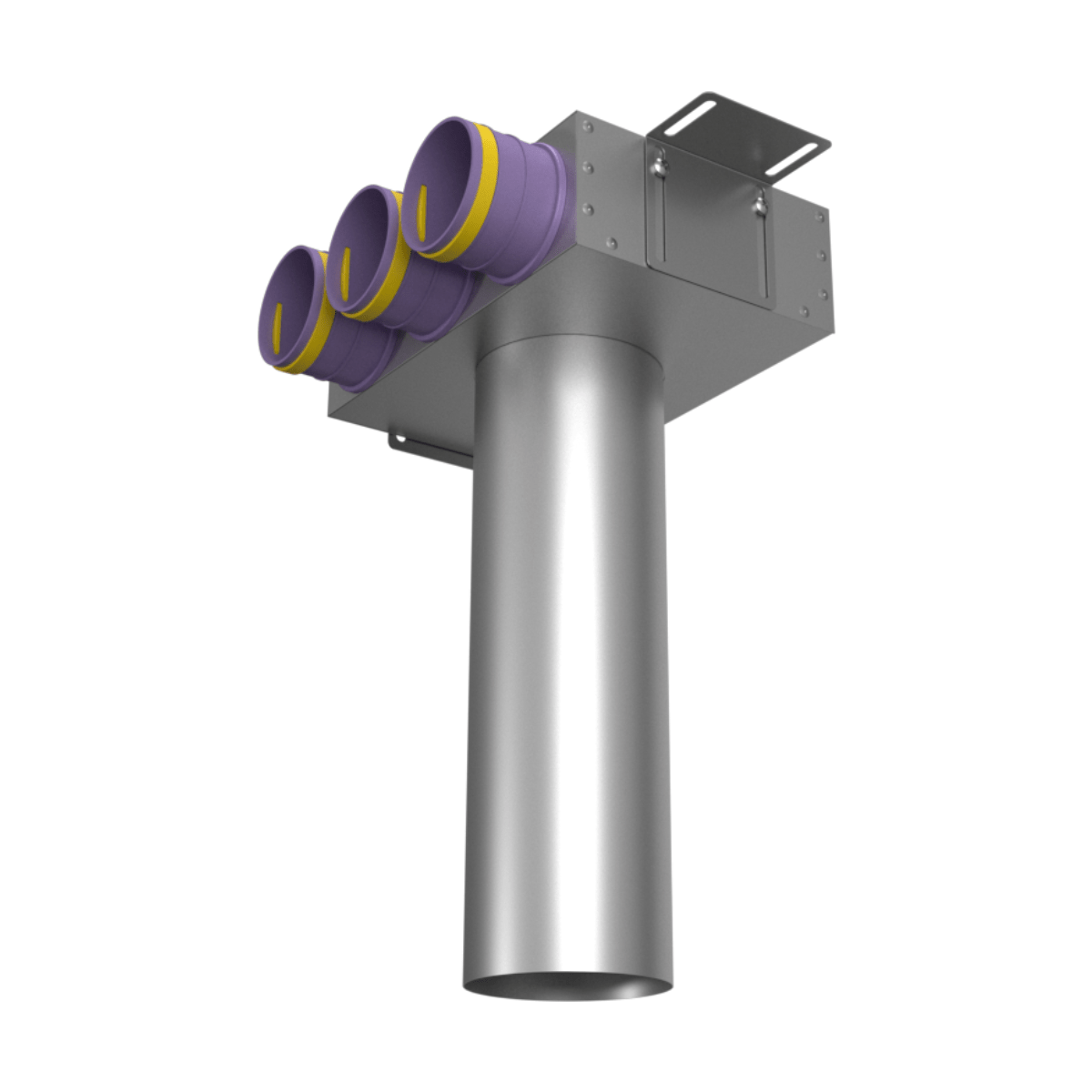 Provent VPSL 125/75×3 адаптер (пленум) потолочный круглый на 3 выхода (L=400 мм)