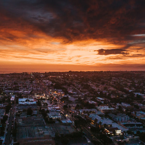 Redondo Beach sunset taken with a drone by Erin & Jake Photography