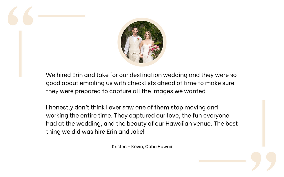 Client review of Hawaii wedding photographers
