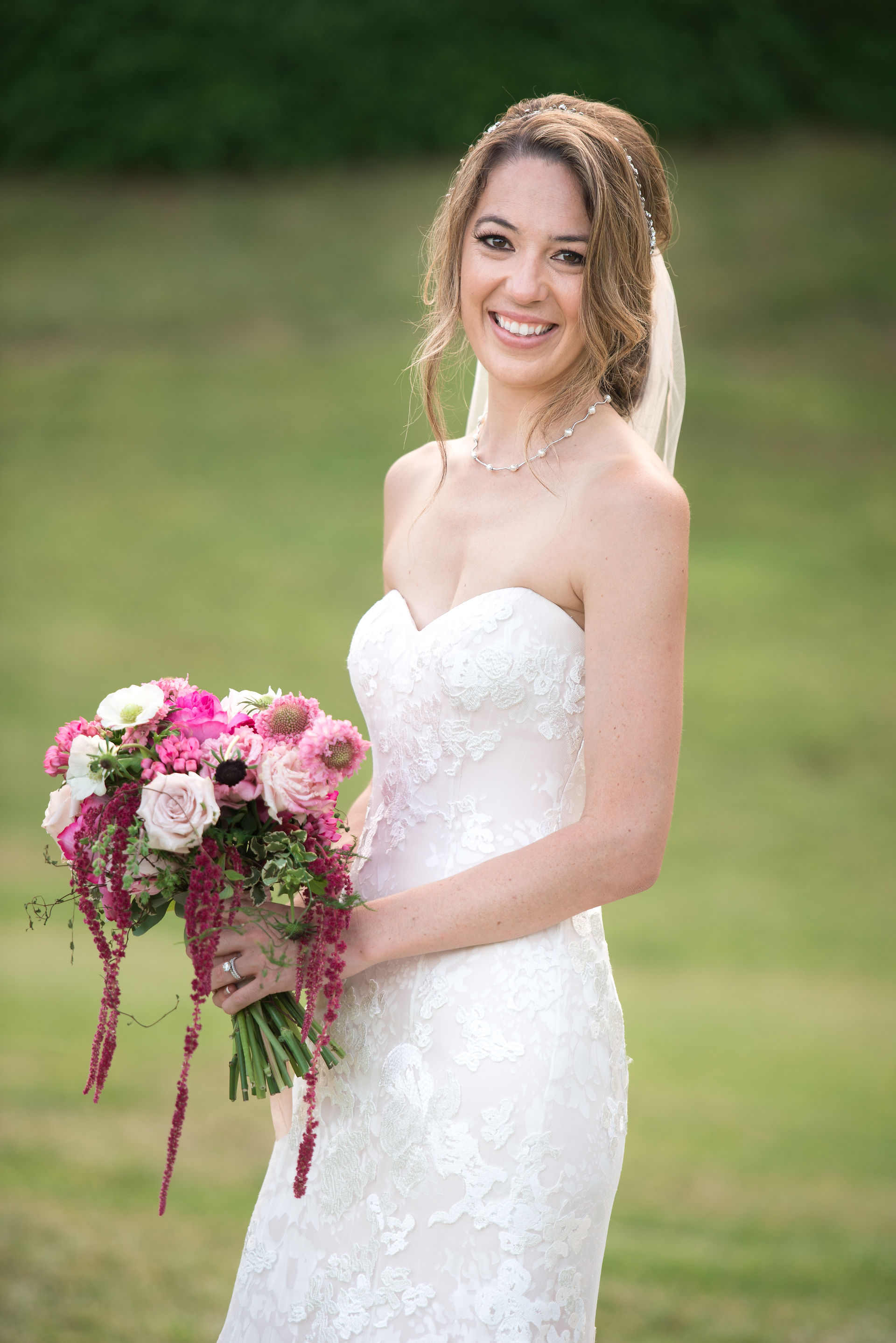 Bride holding a bouquet of flowers at her Hawaii wedding photography
