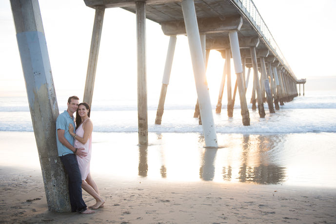Hermosa Beach Engagement photoshoot under the pier.