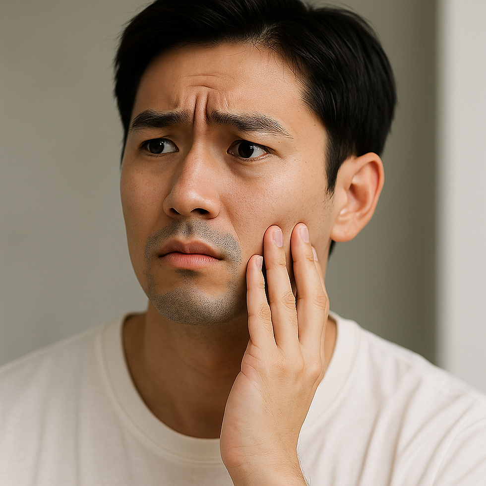 青ひげで困っている男性