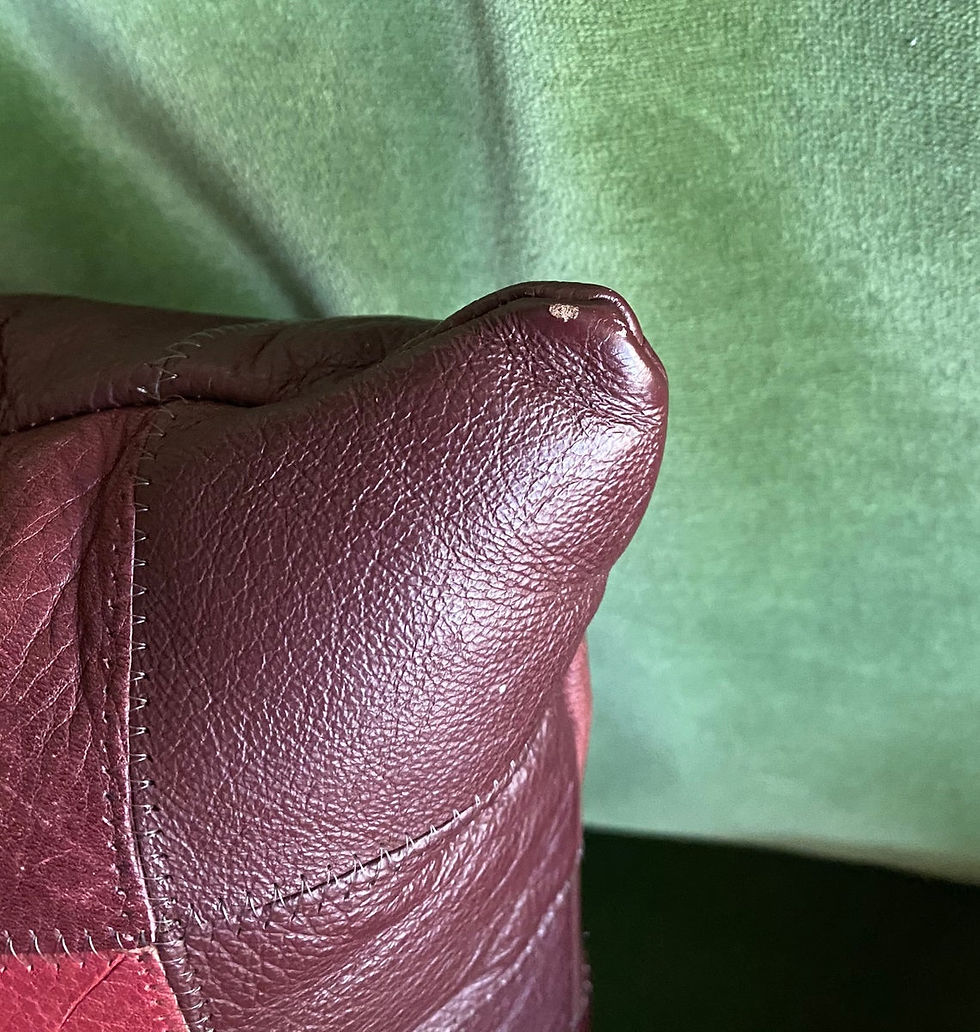 Thumbnail: Retro/Vintage Leather and Suede Patchwork Cushion Cover (Purples)