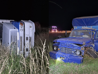 Choque, ebriedad y vuelco de un camión en la RN33 entre Villegas y Piedritas