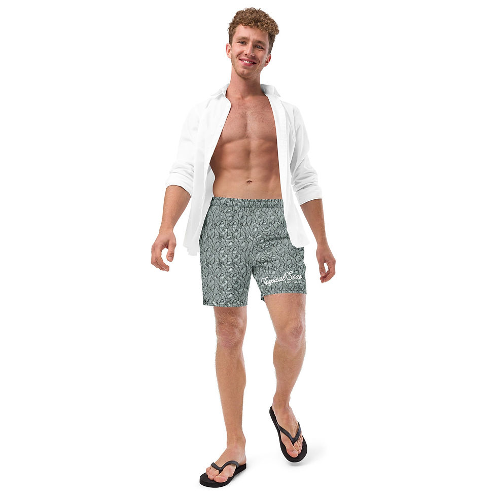 Miniatura: Men's Eco Grey Palm Swim Trunks