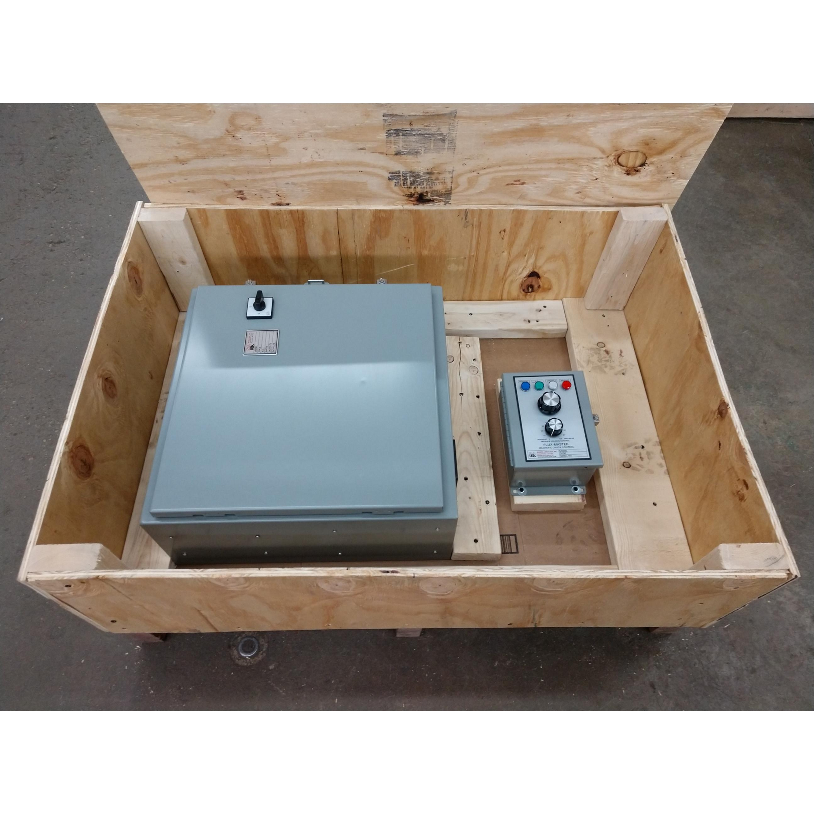 CC Series chuck control main enclosure and remote control in box ready to ship