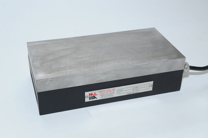 Top view of Magna-Lock USA HL Series electromagnetic chuck.