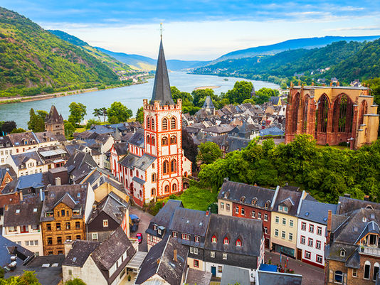 Bacharach old town in Germany on the banks of the Rhine