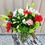 Thumbnail: Bouquet long stems red and white tones and its glass vase