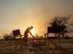 Getting our campfire ready at sunset