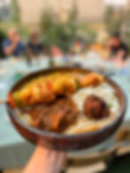 Plated dish of the Indian food feast.