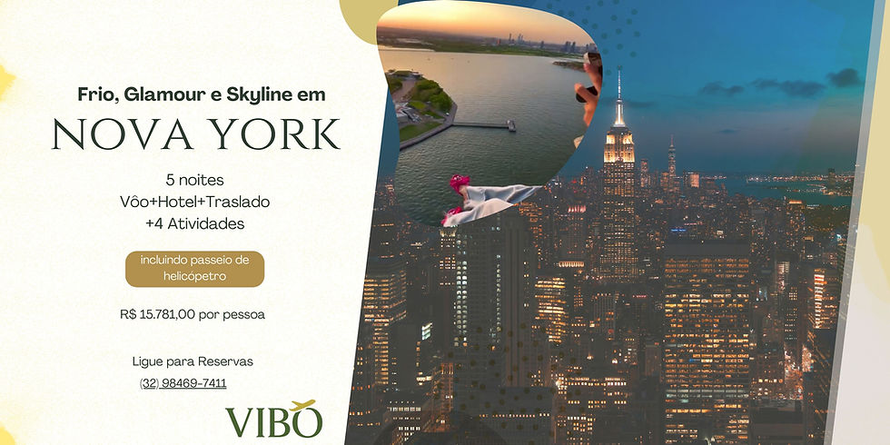Pacote New York a R$ 15.781,00 por pessoa- Vôo+Hotel+Transfer+Passeio de Helicóptero pela Big Apple+Cruzeiro pela Estátua da Liberdade e Skyline de Manhattan e outros.