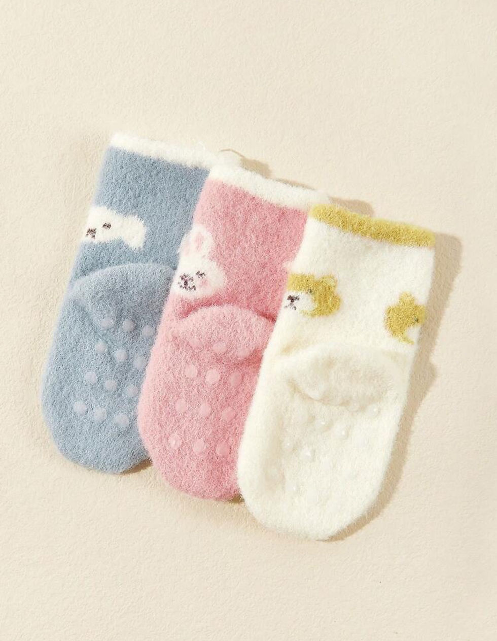 Thumbnail: 3 Pairs Thick Anti-Slip Baby Socks