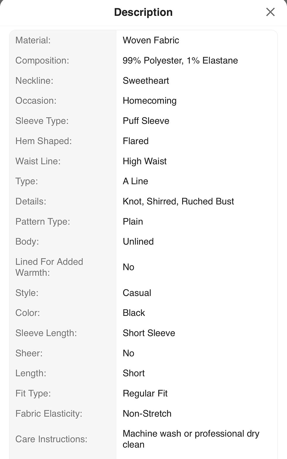 Thumbnail: PLUS Range Black Puff Sleeve A-Line Dress