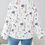 Thumbnail: PLUS Range Blue Floral V-Neck Long Sleeve Blouse