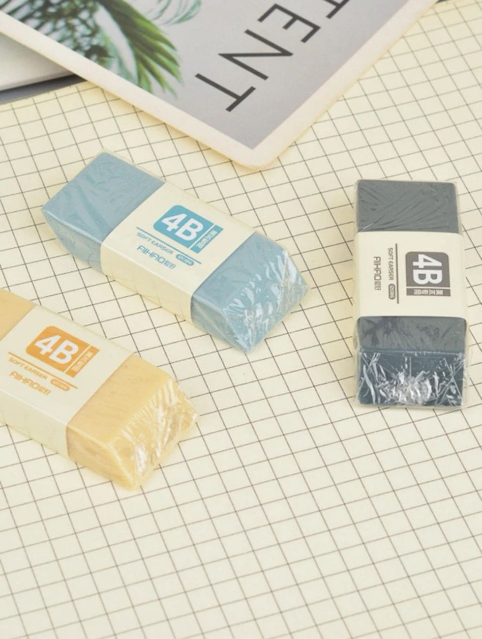 Thumbnail: 6 Pack Modern Pencil Erasers Mixed Colours