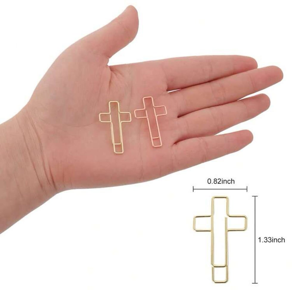Thumbnail: 25 Pieces Gold Cross Paper Clips