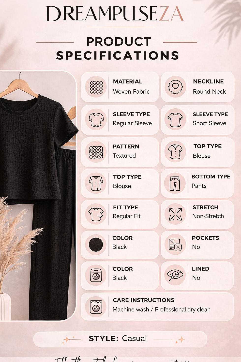 Thumbnail: 2 Piece Elegant Zebra Blouse & Pants Set