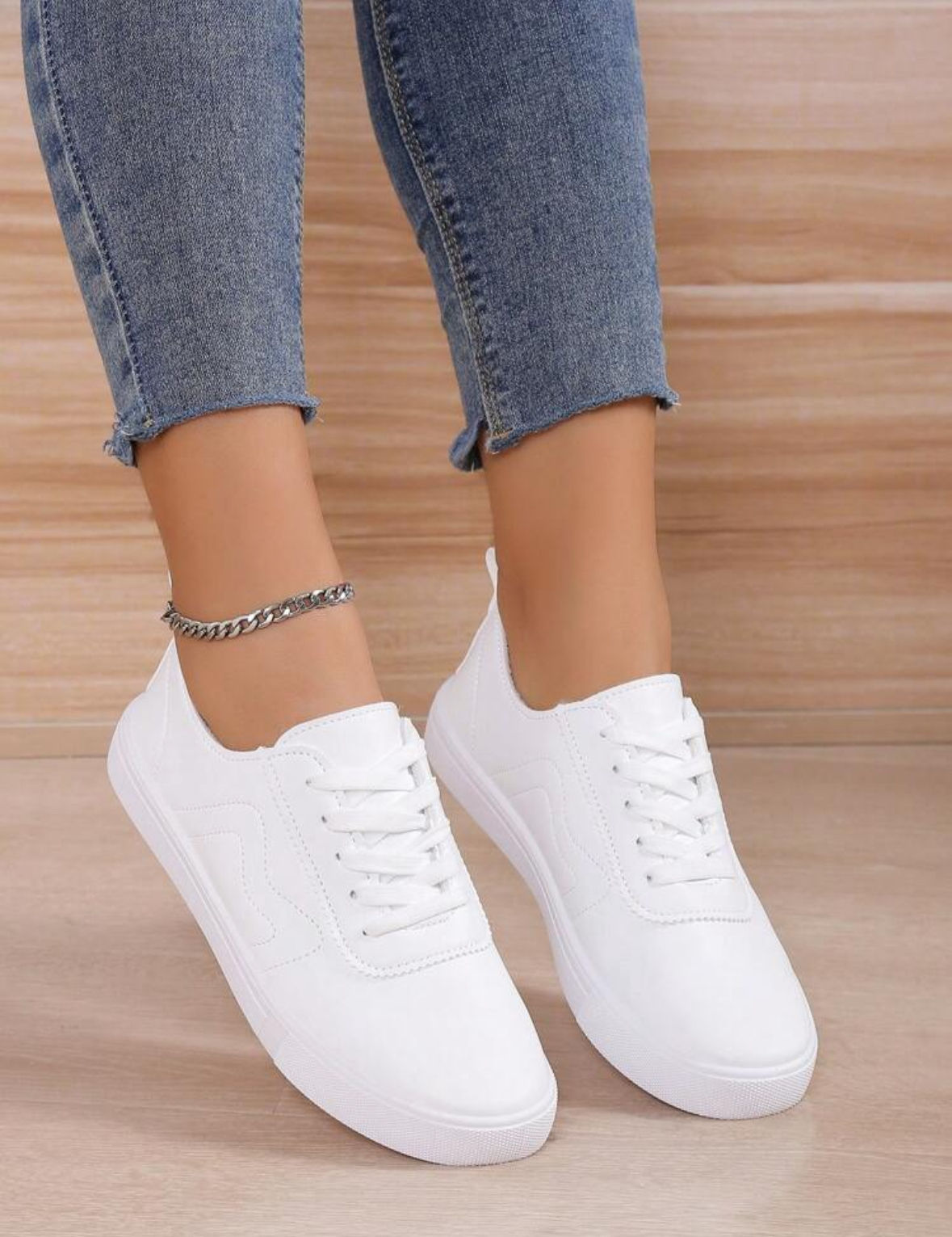 White Every-Day Casual Sneakers