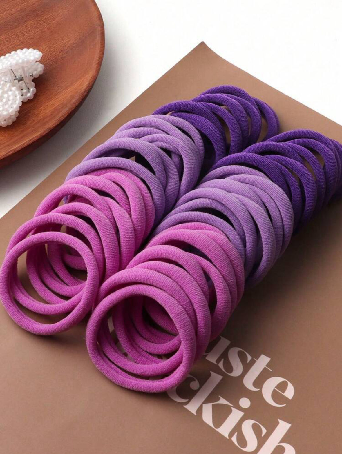 50 Pieces Purples High Elasticity Hair Ties