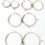 Thumbnail: 4 Pairs Large Silver Hoop Earrings